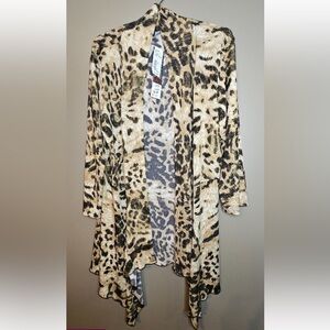 NWT BELLISSIMA Leopard Print Shrug Large